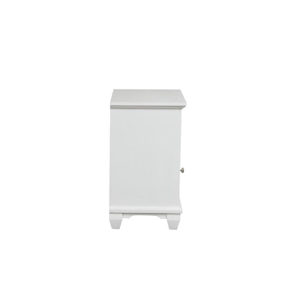 White Solid Wood Night Stand – Elegant End Table for Bedroom or Bedside Use