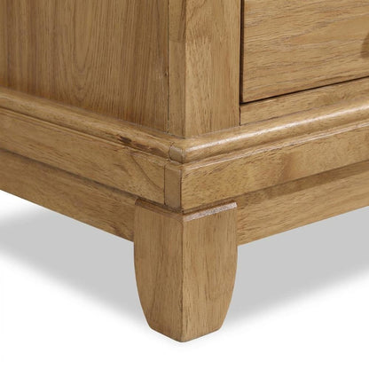 Solid Wood Nightstand with 3-Drawer Storage, Bedside Table for Bedroom, Honey