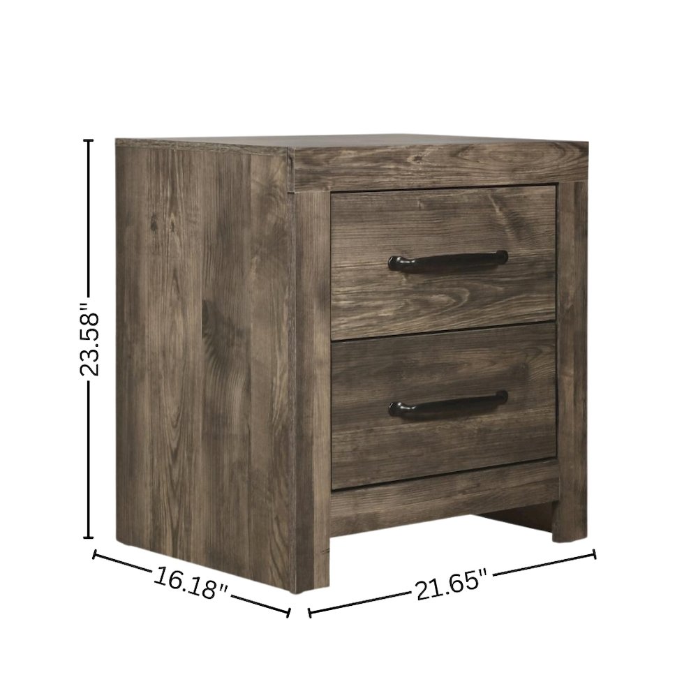 Elegant 2 Drawer Wooden Nightstand – Black Wood Nightstand for Bedroom Use