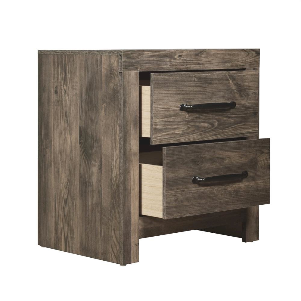 Elegant 2 Drawer Wooden Nightstand – Black Wood Nightstand for Bedroom Use