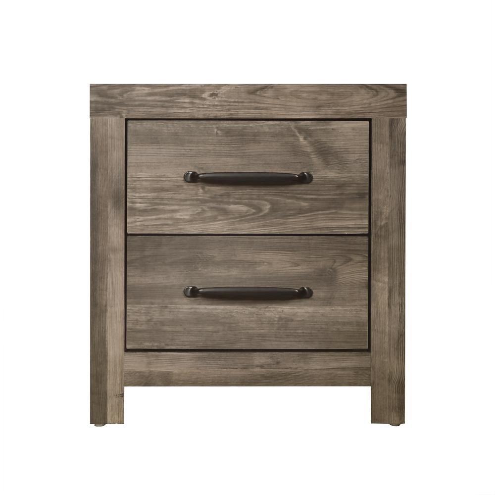 Elegant 2 Drawer Wooden Nightstand – Black Wood Nightstand for Bedroom Use