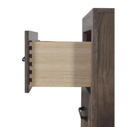 Elegant 2 Drawer Wooden Nightstand – Black Wood Nightstand for Bedroom Use