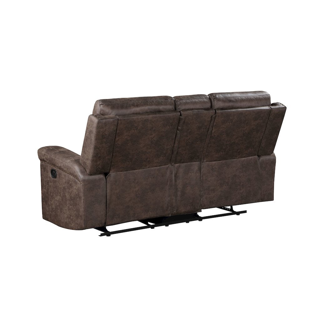 Quade 2-Piece Fabric Upholstered Manual Sofa And Loveseat Set, Mocha Brown