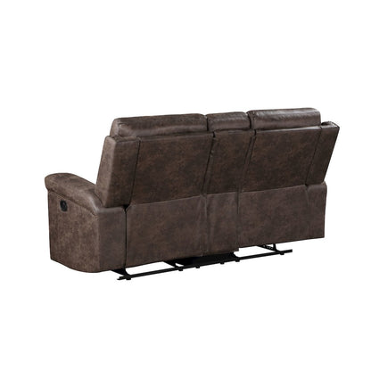 Quade 2-Piece Fabric Upholstered Manual Sofa And Loveseat Set, Mocha Brown