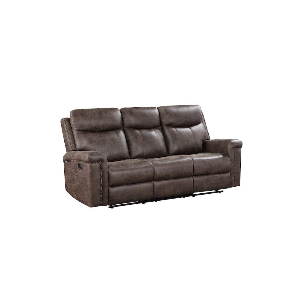 Quade 2-Piece Fabric Upholstered Manual Sofa And Loveseat Set, Mocha Brown