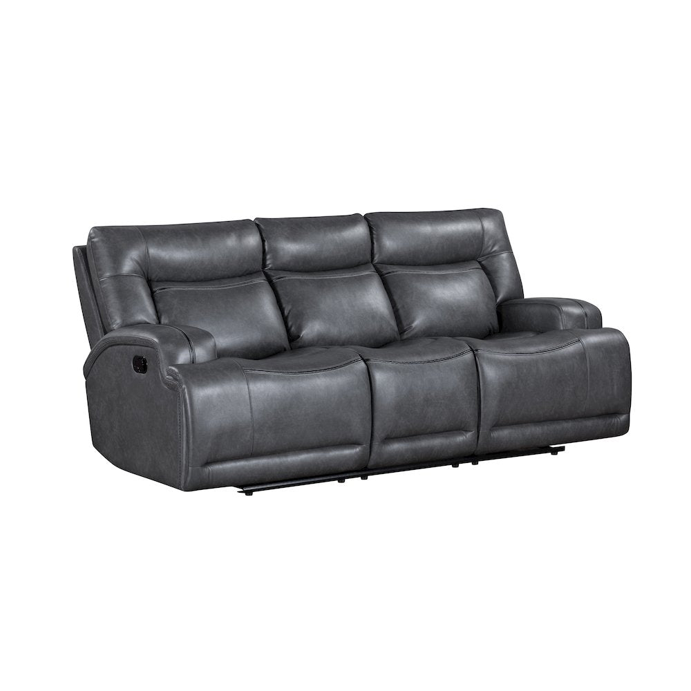 Titan 2-Piece Faux Leather Manual Living Room Set, Gray