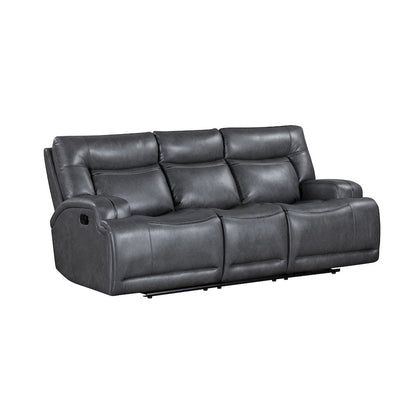 Titan 2-Piece Faux Leather Manual Living Room Set, Gray
