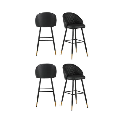 New Classic Furniture Oliver Vegan Leather Bar Chair in Black (Set of 4)