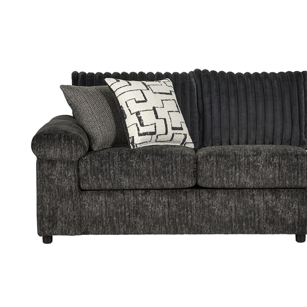 Remi 2-piece Gray Polyester Chaise Sectional Couch
