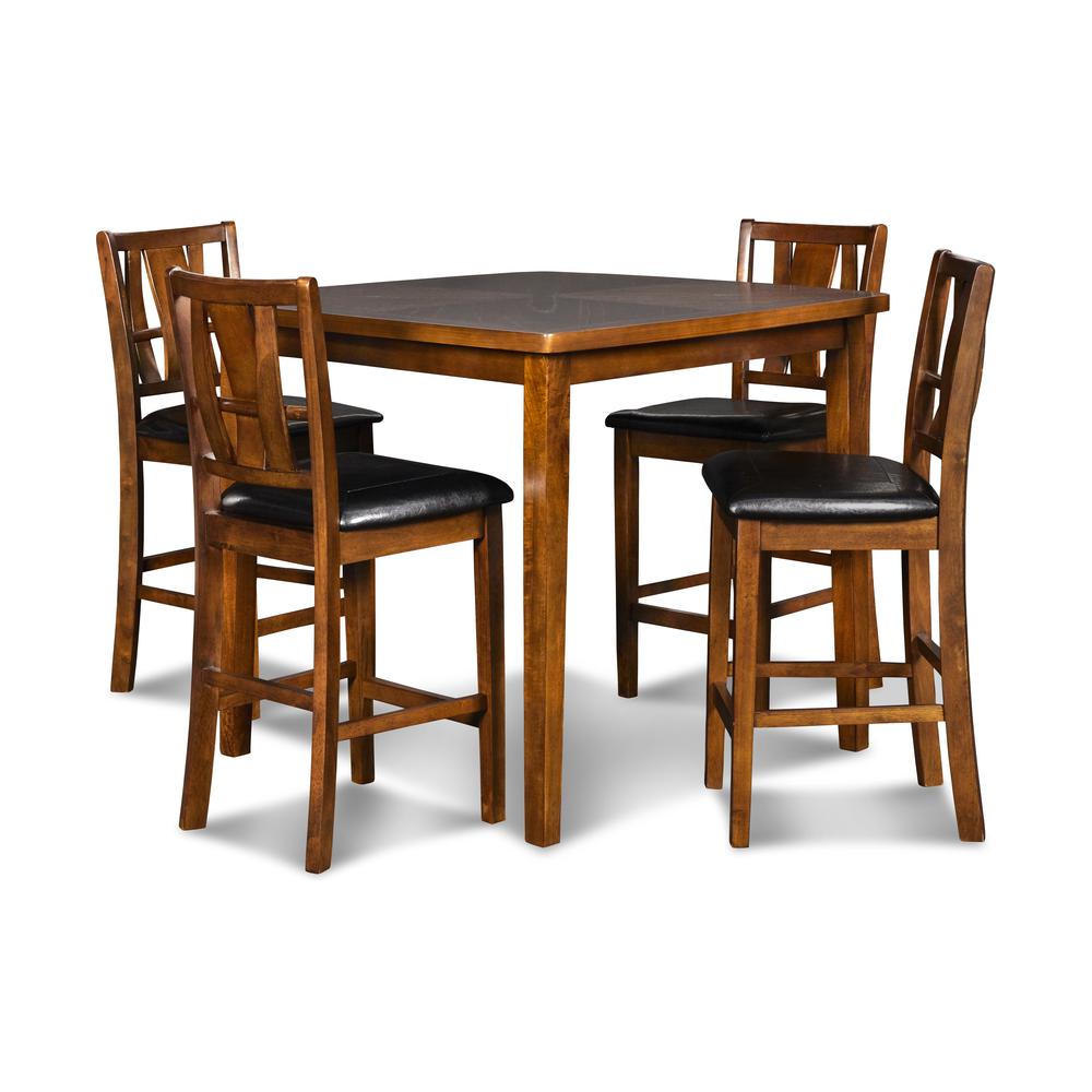 Furniture Dixon 5-Piece Counter Height Dining Set in Dark Espresso