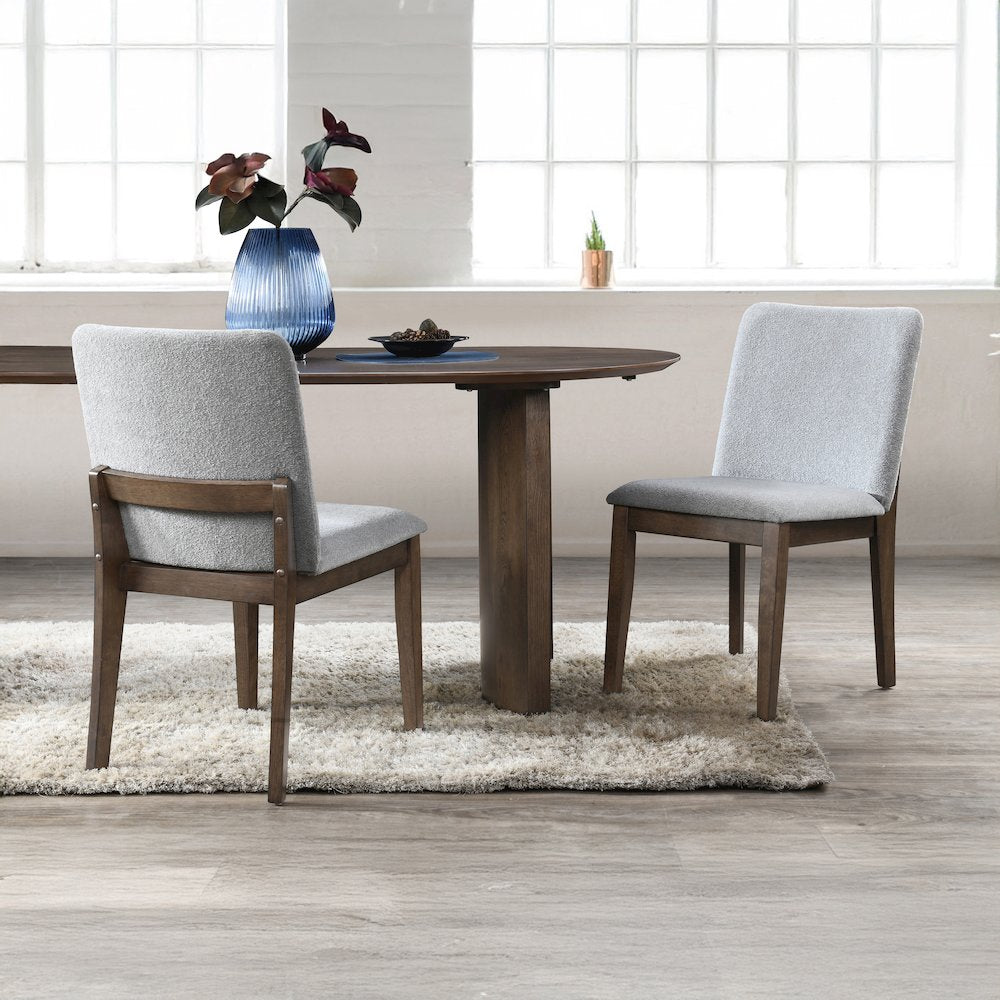 Kody Fabric Upholstered Dining Chair in Gray (Set of 2)