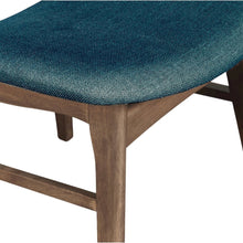 Wood Dining Chair Set of 2 Mid-Century Walnut Teal