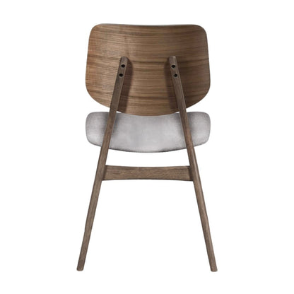 Wood Dining Chair Set of 2 Mid-Century Dark Gray