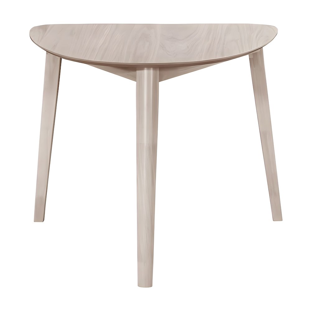 Solid Wood Corner Table with Ash Veneer Top, Small Side Table, White