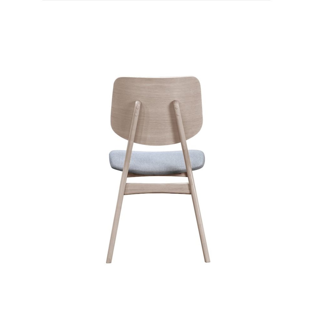Wood Back Dining Chair Set of 2 Mid-Century White Ash