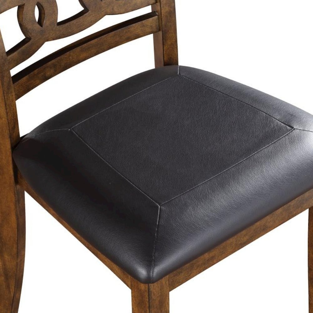 Faux Leather Dining Chairs Set of 2 Contemporary Brown