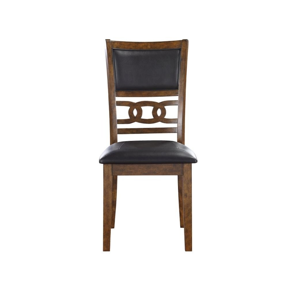 Faux Leather Dining Chairs Set of 2 Contemporary Brown