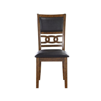 Faux Leather Dining Chairs Set of 2 Contemporary Brown