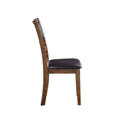 Faux Leather Dining Chairs Set of 2 Contemporary Brown
