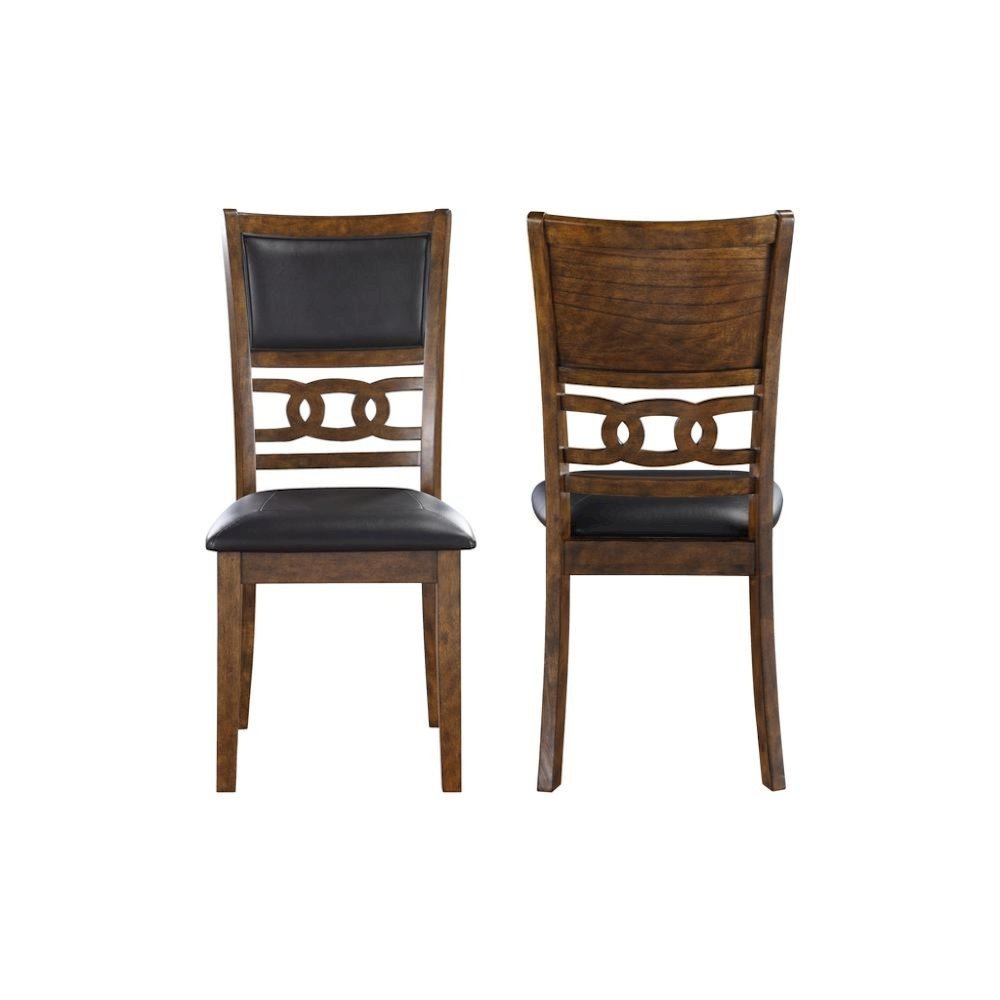 Faux Leather Dining Chairs Set of 2 Contemporary Brown