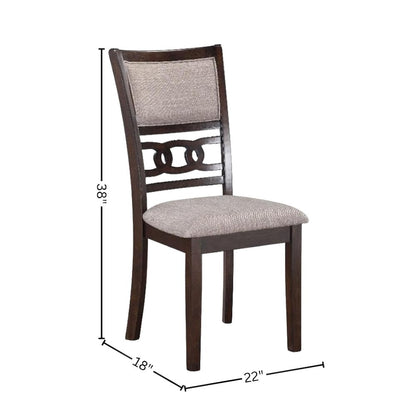 Solid Wood Dining Chairs Set of 2 Cherry Brown