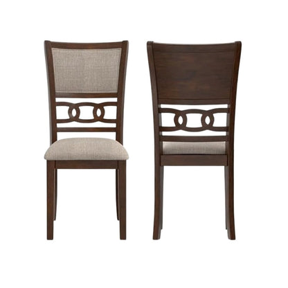 Solid Wood Dining Chairs Set of 2 Cherry Brown