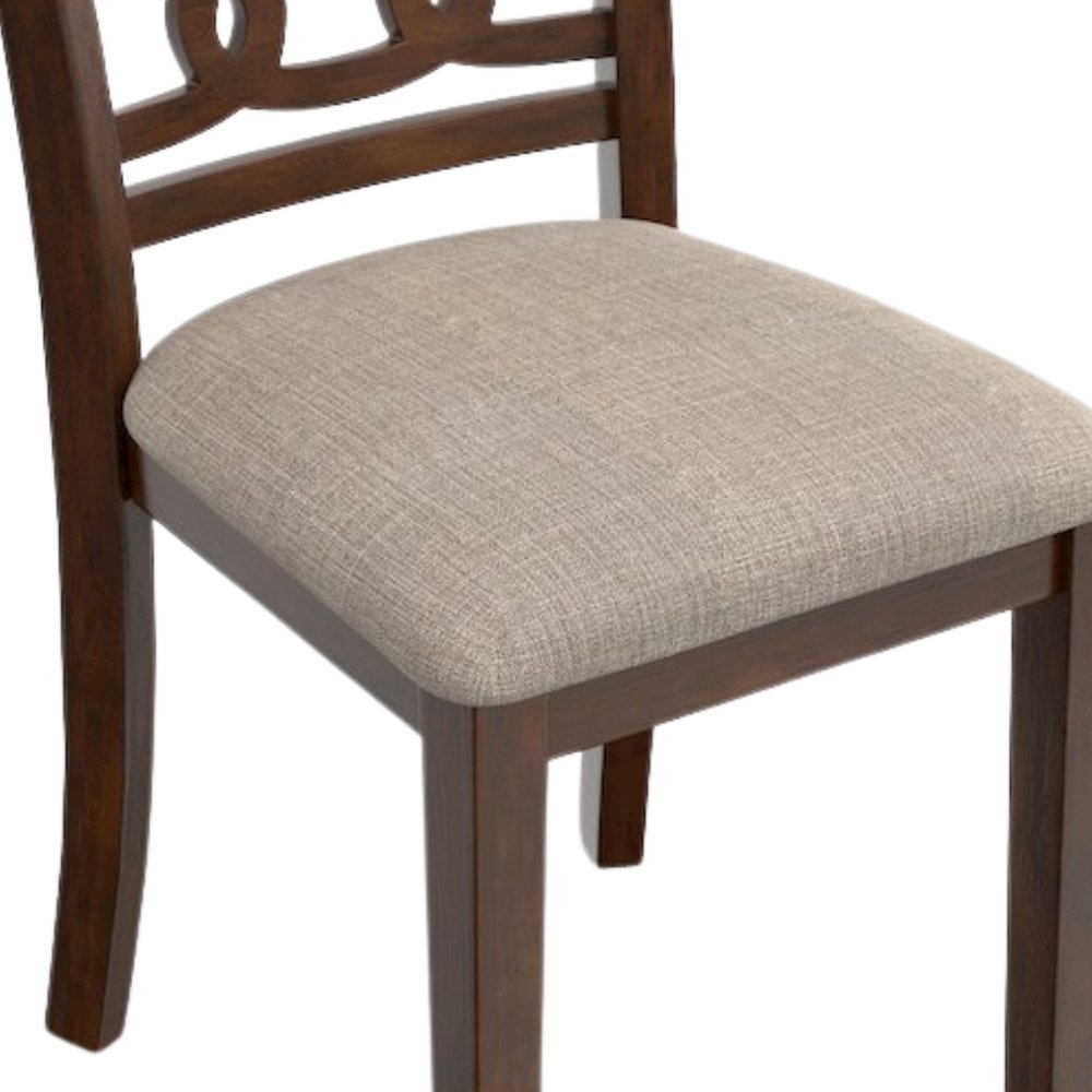 Solid Wood Dining Chairs Set of 2 Cherry Brown