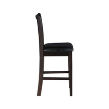 Solid Wood Counter Chairs Set of 2 Ebony Black