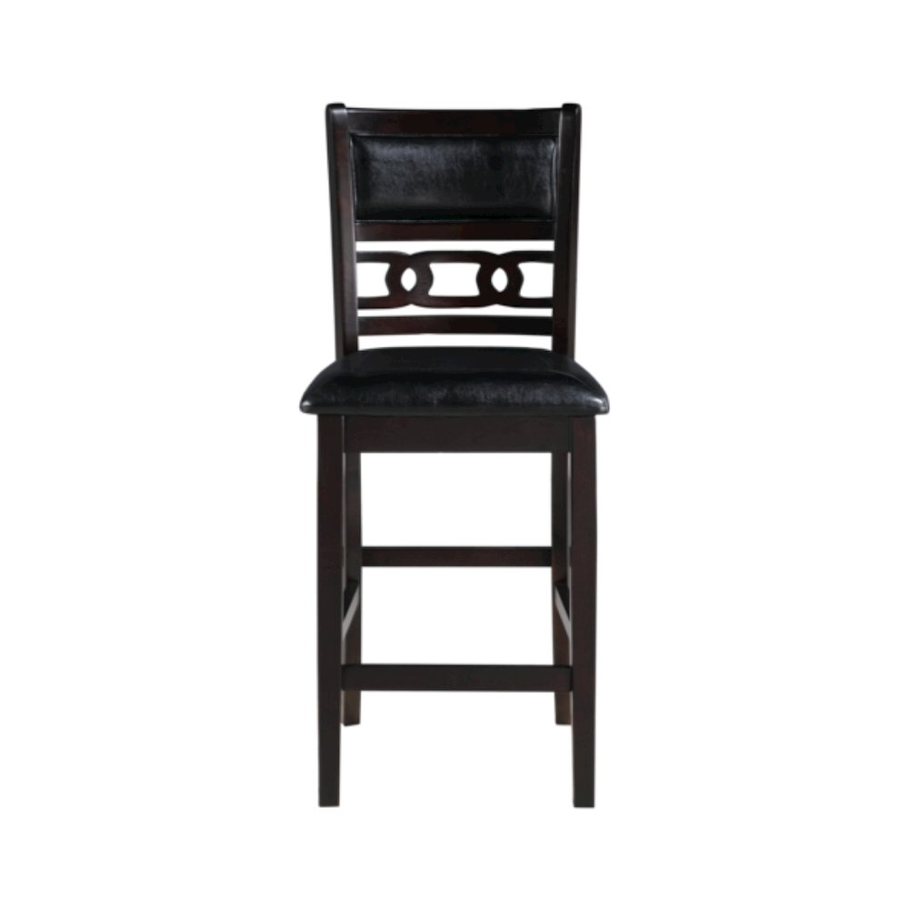 Solid Wood Counter Chairs Set of 2 Ebony Black