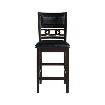 Solid Wood Counter Chairs Set of 2 Ebony Black