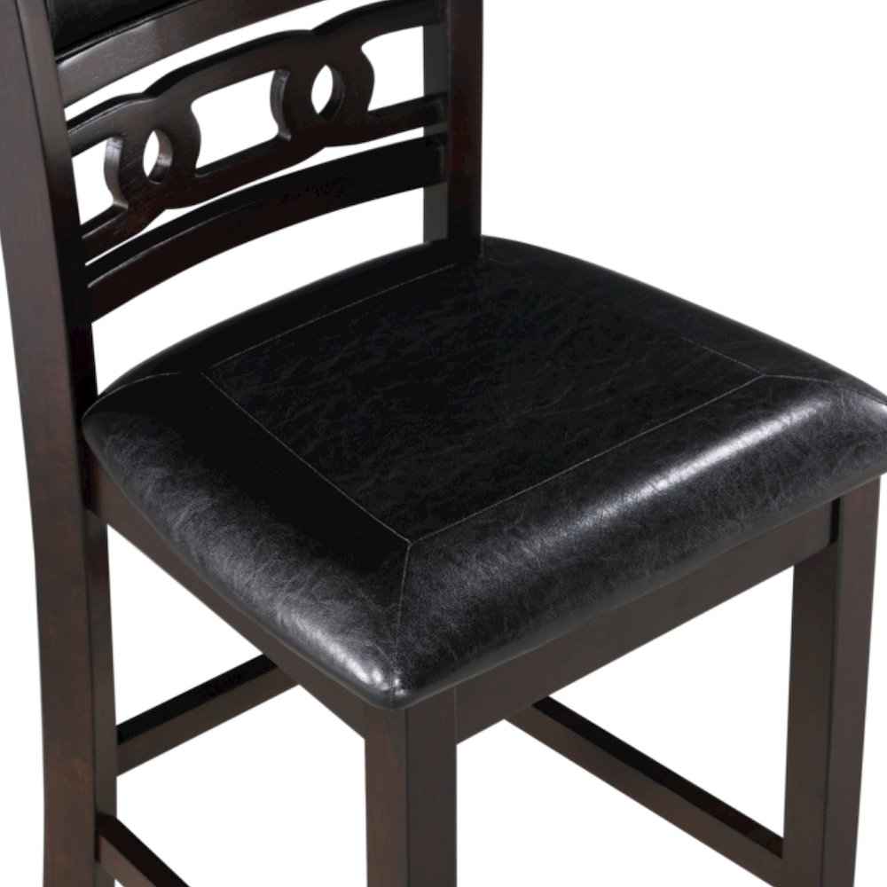Solid Wood Counter Chairs Set of 2 Ebony Black