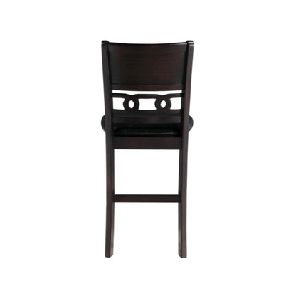 Solid Wood Counter Chairs Set of 2 Ebony Black