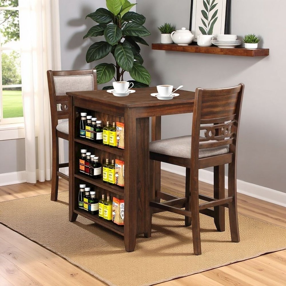Solid Wood Small Dining Table for 2 – Compact Table and Chairs Set