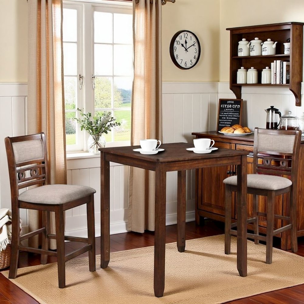 Solid Wood Small Dining Table for 2 – Compact Table and Chairs Set