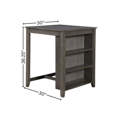 Gray Small Dining Table for 2 – Compact Solid Wood Table and Chairs Set