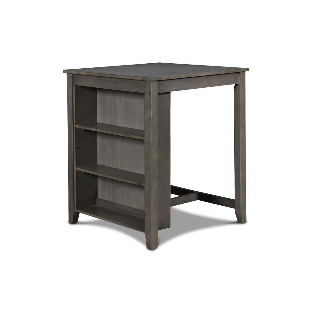 Gray Small Dining Table for 2 – Compact Solid Wood Table and Chairs Set