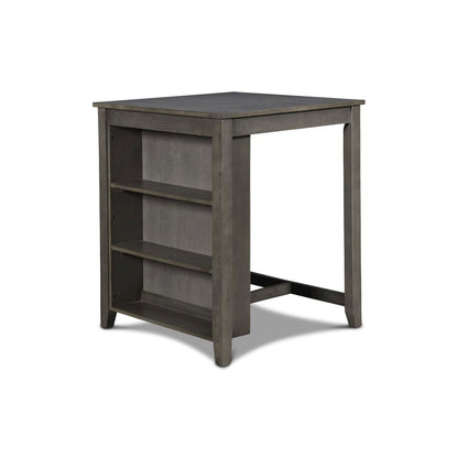 Gray Small Dining Table for 2 – Compact Solid Wood Table and Chairs Set