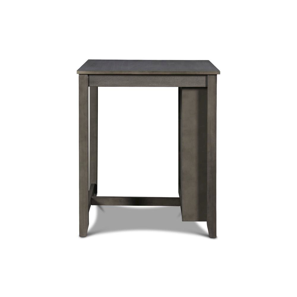 Gray Small Dining Table for 2 – Compact Solid Wood Table and Chairs Set