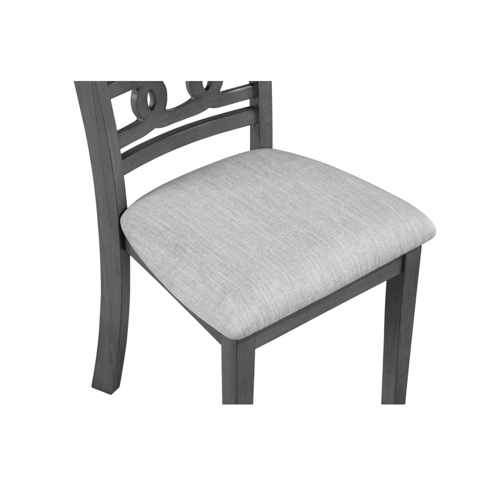 Gray Wood 5-Piece Counter Height Dining Table Set with Chairs for 4