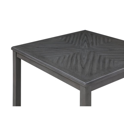 Gray Wood 5-Piece Counter Height Dining Table Set with Chairs for 4