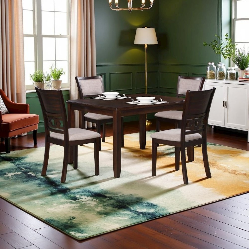Wood Square Dining Table Set for 4 – Small Kitchen Table Set in Brown
