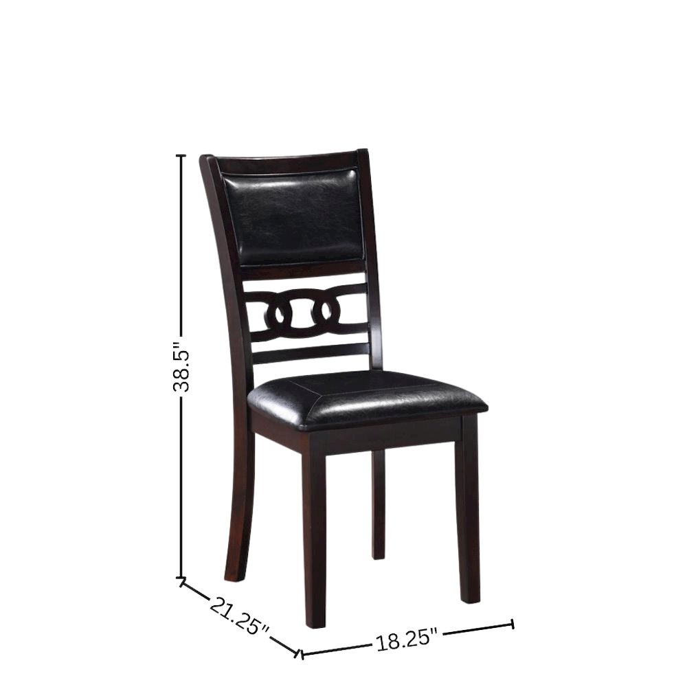 5-Piece Rectangular Dining Set 48" Table 4 Chairs Ebony Brown
