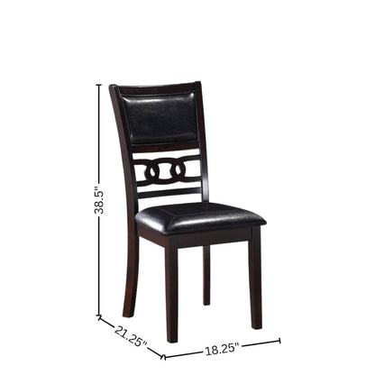 5-Piece Rectangular Dining Set 48" Table 4 Chairs Ebony Brown