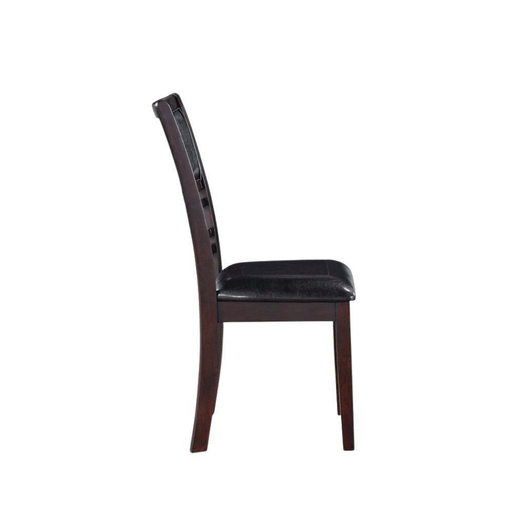 5-Piece Rectangular Dining Set 48" Table 4 Chairs Ebony Brown