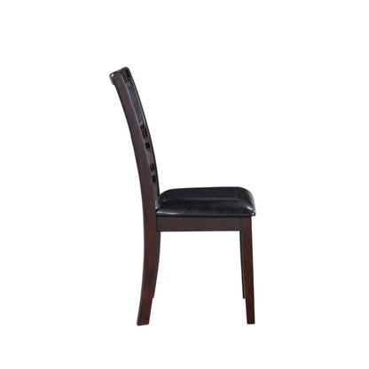5-Piece Rectangular Dining Set 48" Table 4 Chairs Ebony Brown