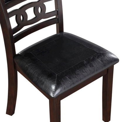 5-Piece Rectangular Dining Set 48" Table 4 Chairs Ebony Brown