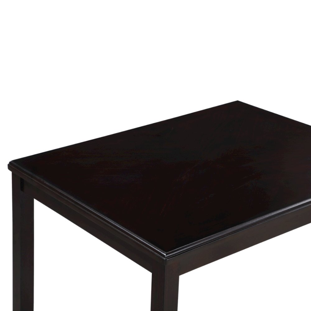5-Piece Rectangular Dining Set 48" Table 4 Chairs Ebony Brown