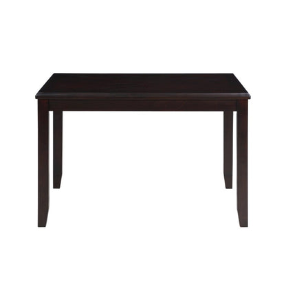 5-Piece Rectangular Dining Set 48" Table 4 Chairs Ebony Brown