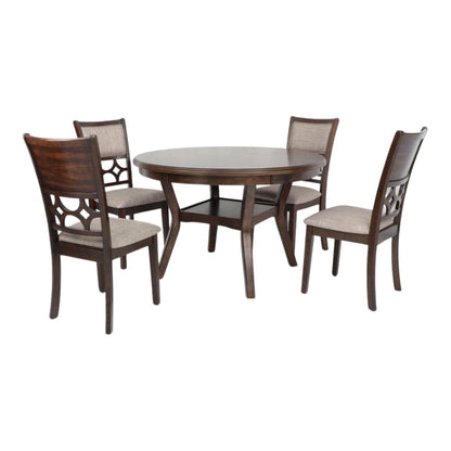 Cherry Round Dining Table Set for 4 – Kitchen Table and Chairs Set