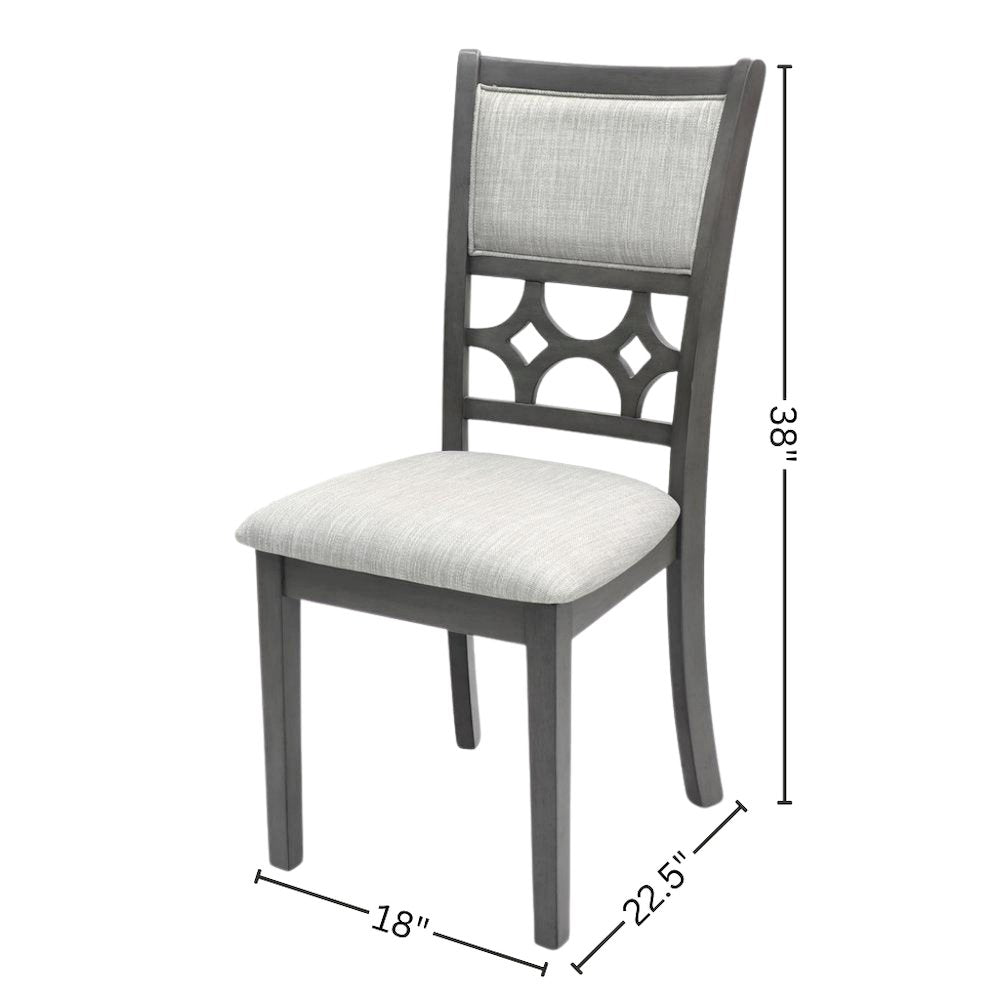 Gray Round Dining Table Set for 4 – Kitchen Table and Chairs Set